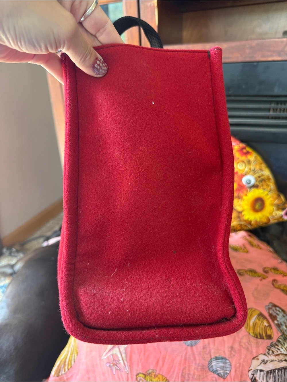 kate spade Red Tote with Black Handles and 'have courage' Detail. Vintage. - Picture 8 of 11